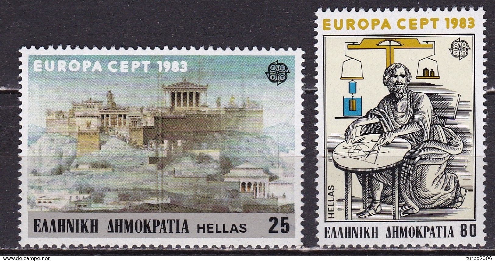 GREECE 1983 Europe / CEPT Complete MNH Set Vl. 1578 / 1579 - Unused Stamps