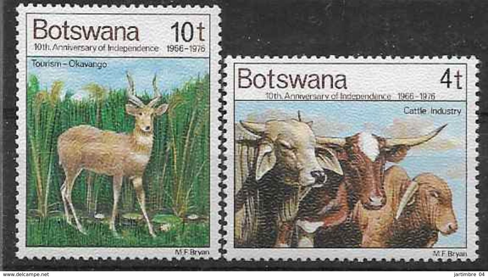 1976 BOTSWANA 321-22** Animaux, Seuls, Issus De Série - Botswana (1966-...)