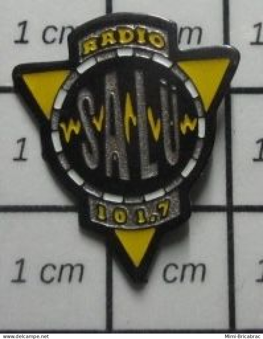 713B Pin's Pins / Beau Et Rare / MEDIAS / RADIO SALU 101.7 MHZ - Médias