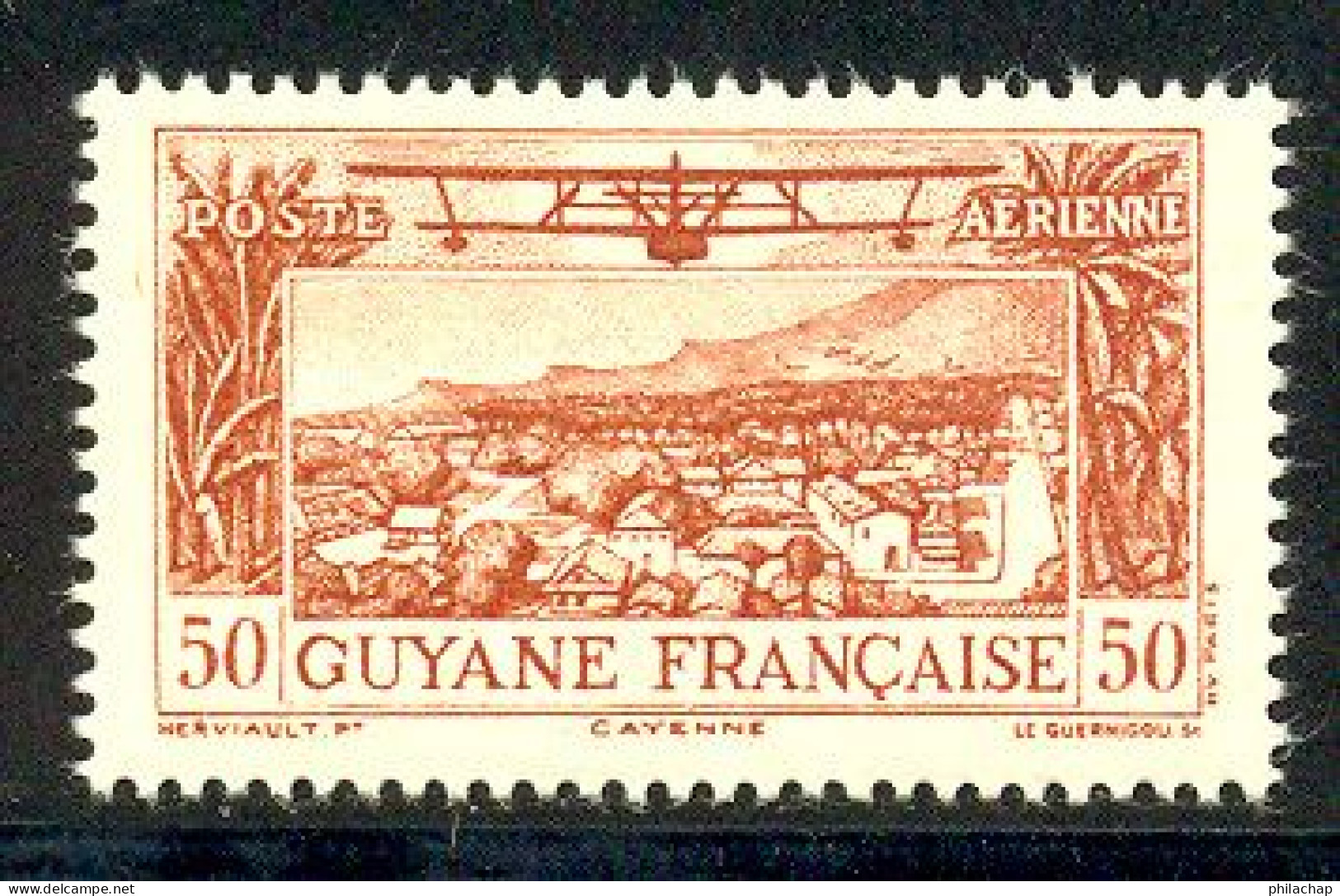 Guyane PA 1942 Yvert 20 ** TB Coin De Feuille - Neufs