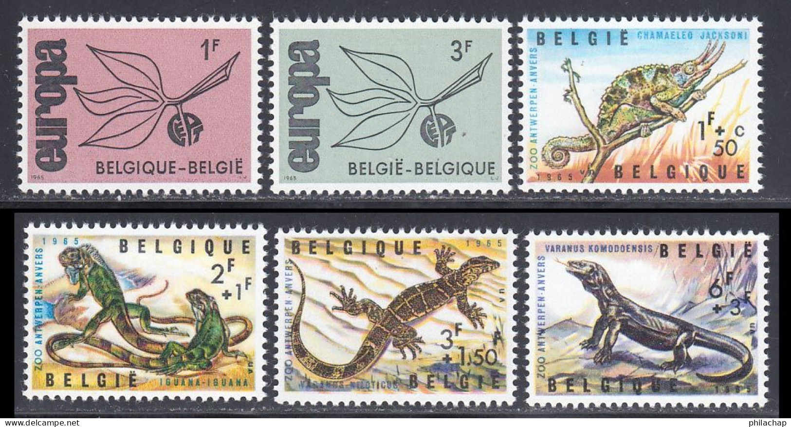 Belgique 1965 Yvert 1342 / 1347 ** TB - Nuevos