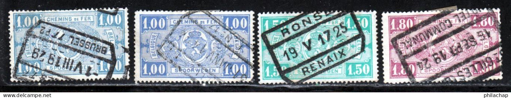 Belgique Colis Postaux 1923 Yvert 146 - 146A - 148 - 149 (o) B Oblitere(s) - Sonstige & Ohne Zuordnung