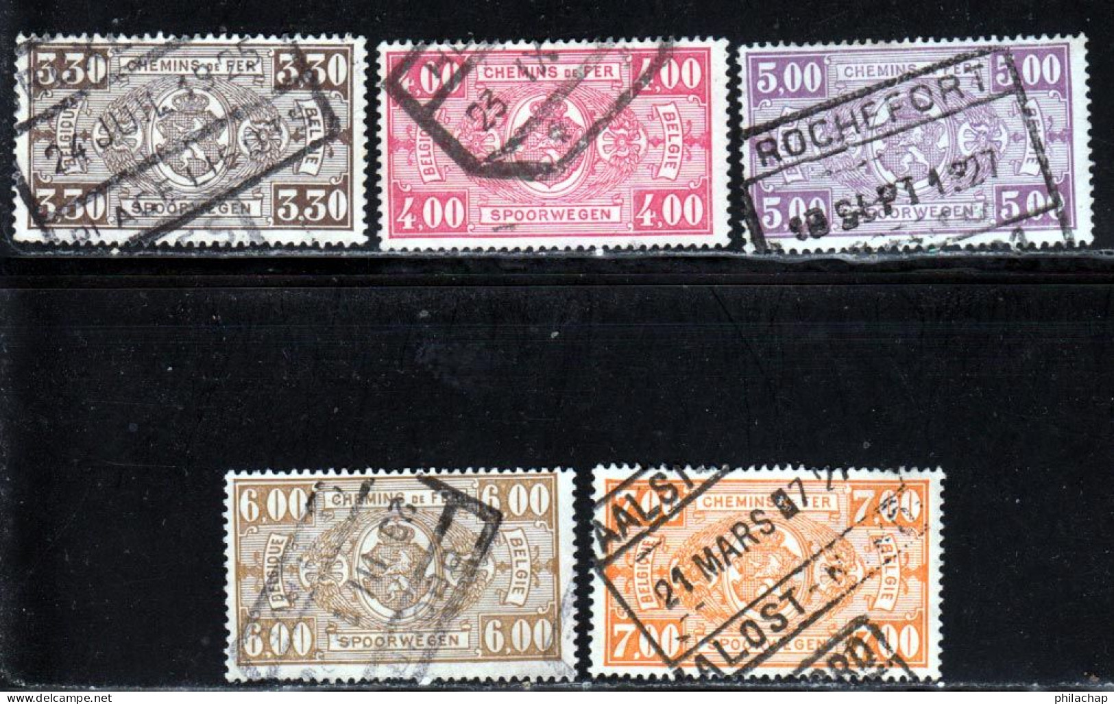 Belgique Colis Postaux 1923 Yvert 155 / 159 (o) B Oblitere(s) - Autres & Non Classés