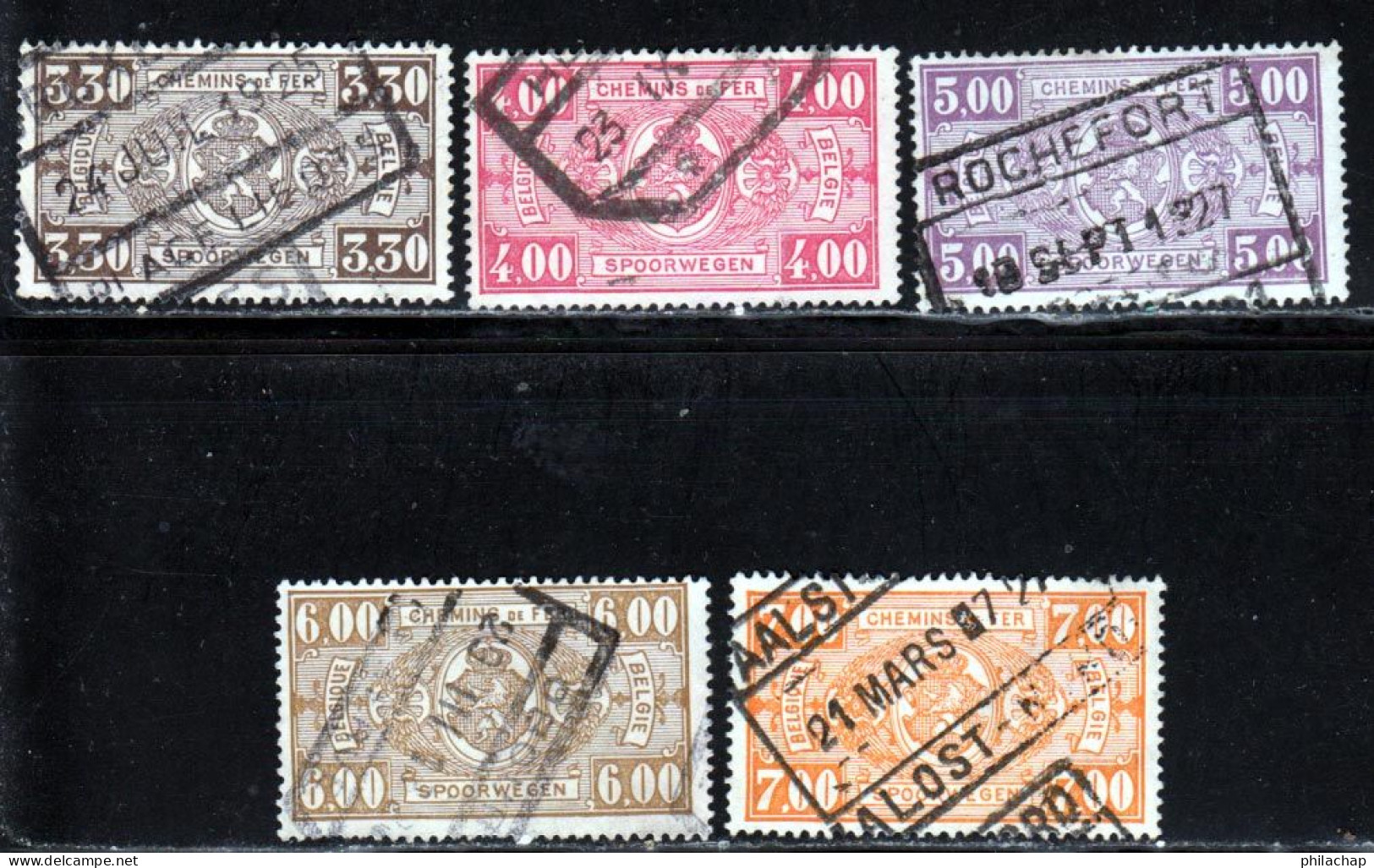 Belgique Colis Postaux 1923 Yvert 155 / 159 (o) B Oblitere(s) - Sonstige & Ohne Zuordnung