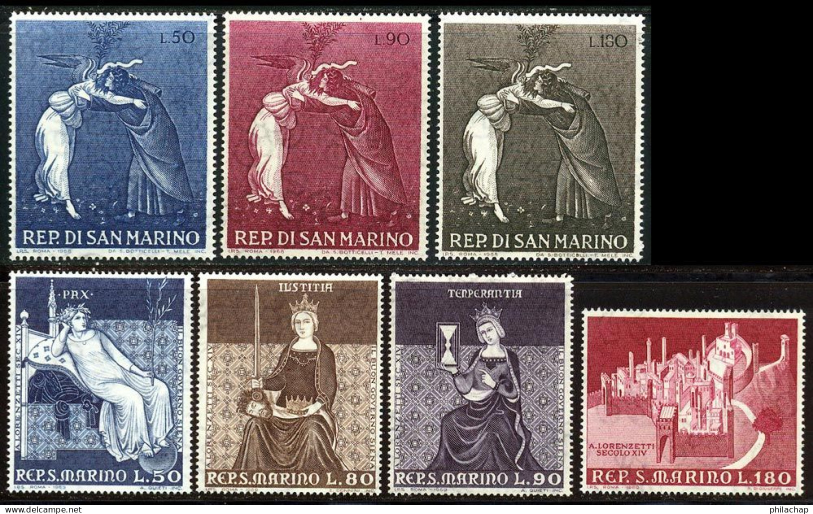 Saint-Marin 1969 Yvert 725 / 731 ** TB - Unused Stamps