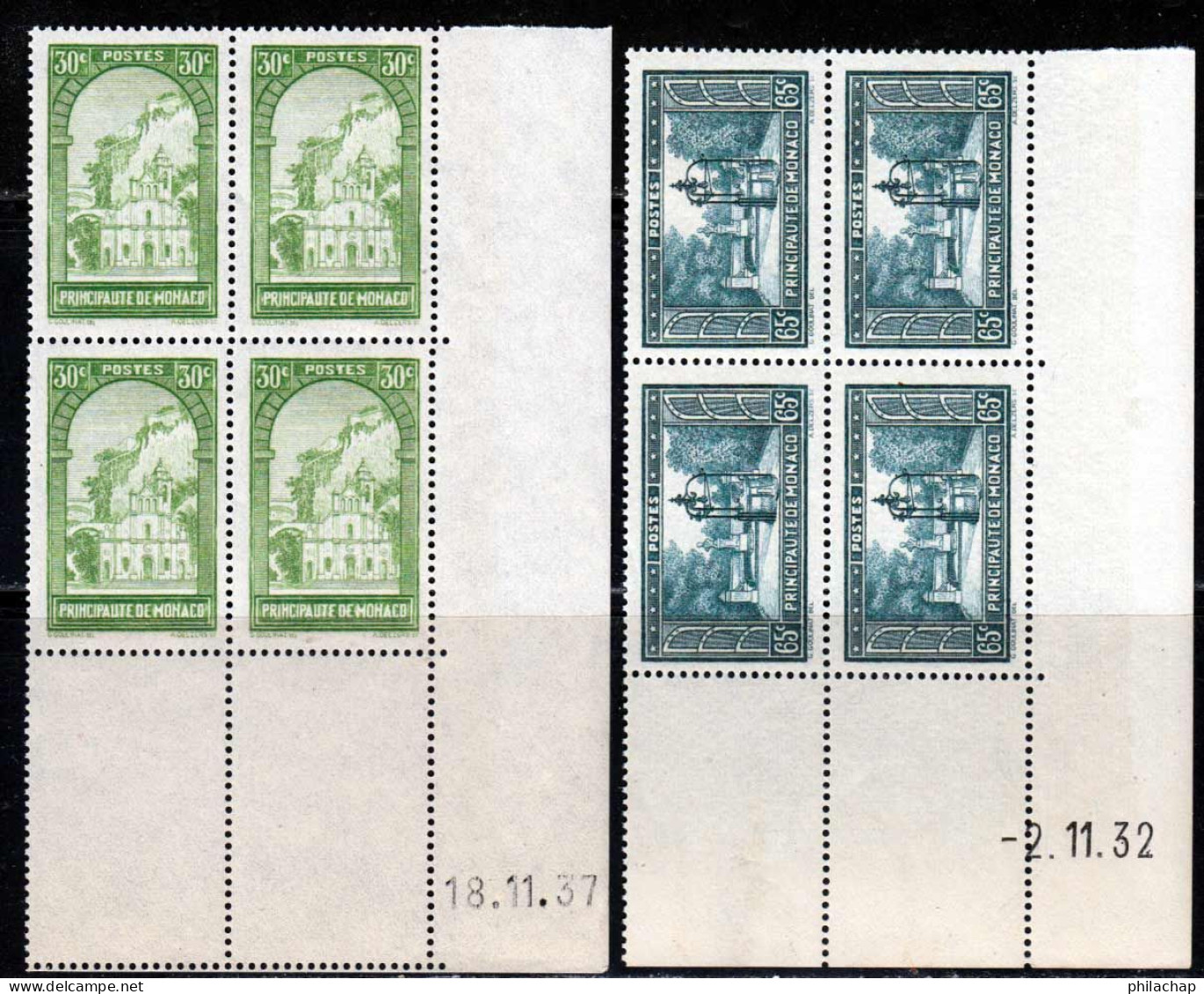 Monaco 1933 Yvert 122 - 124 ** TB Coin Date - Ungebraucht