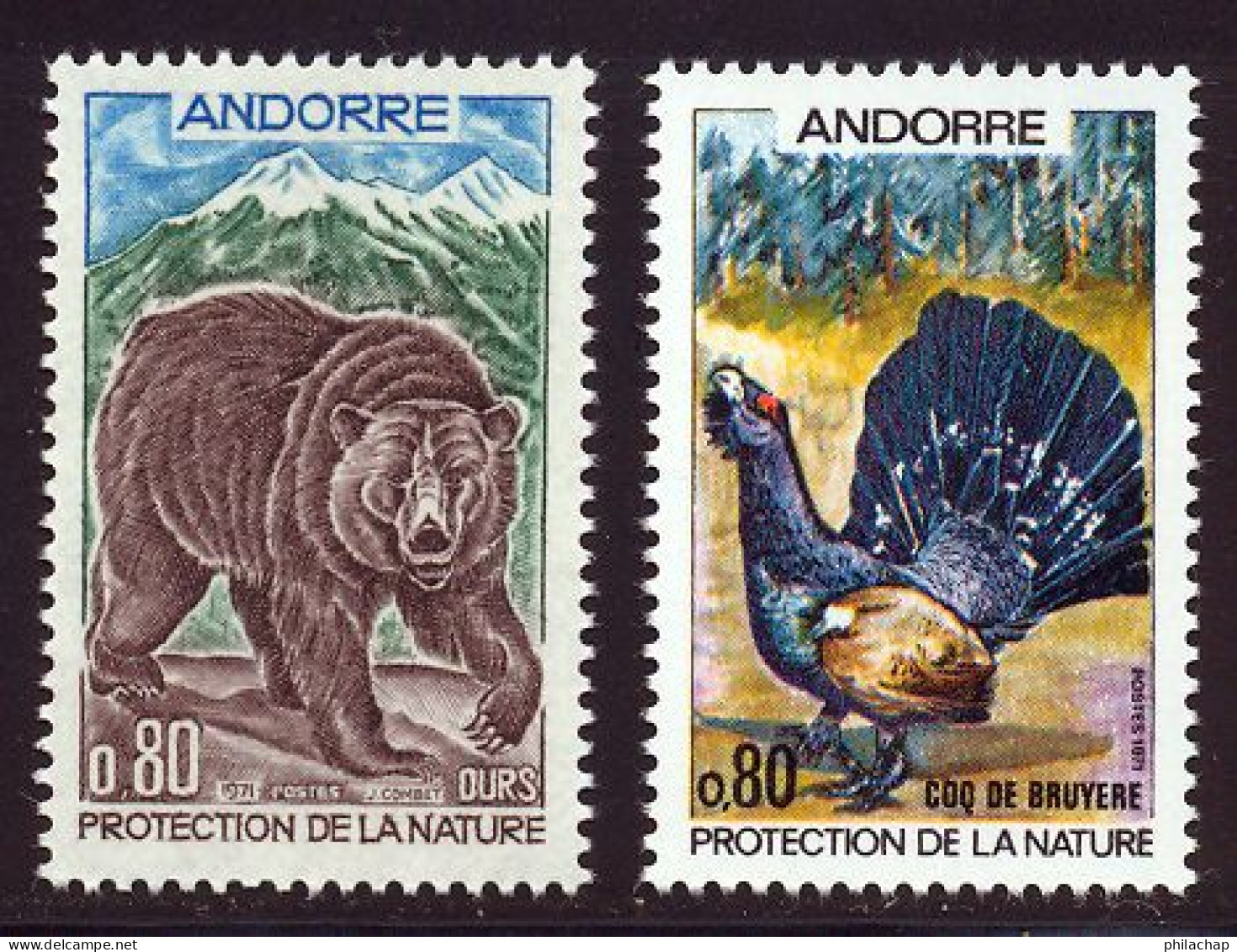 Andorre Francais 1971 Yvert 210 / 211 ** TB Bord De Feuille - Nuevos