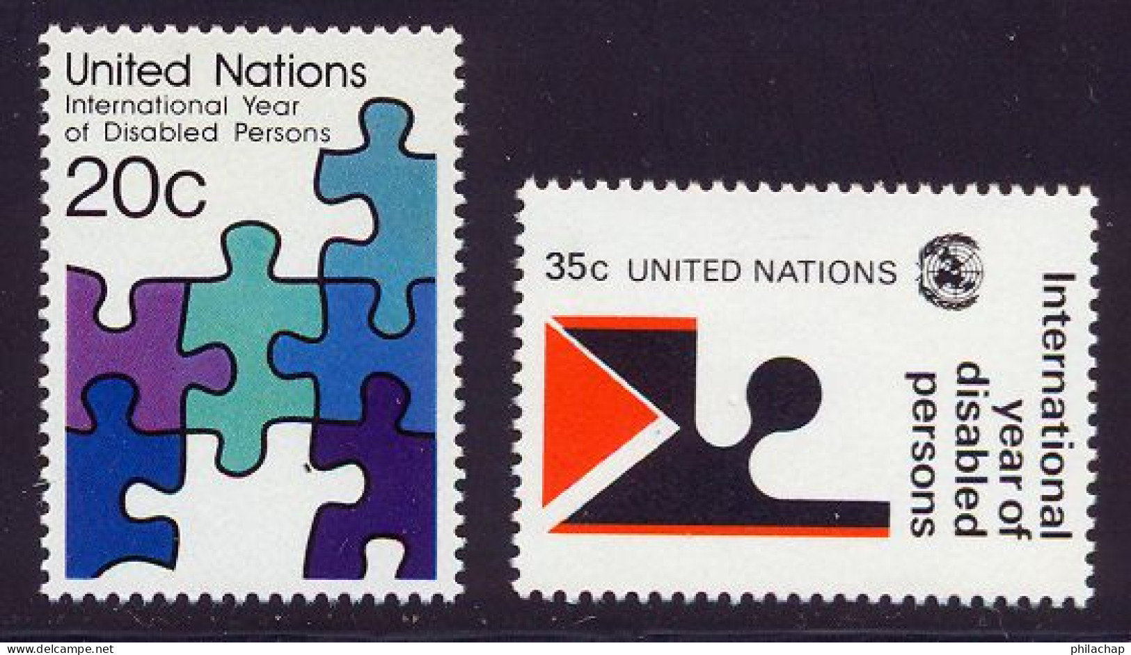NU (New York) 1981 Yvert 335 / 336 ** TB Bord De Feuille - Unused Stamps