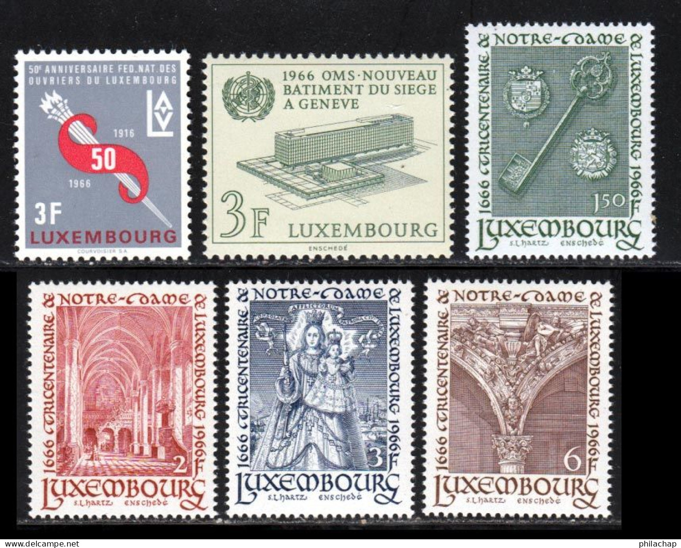 Luxembourg 1966 Yvert 678 / 683 ** TB - Unused Stamps