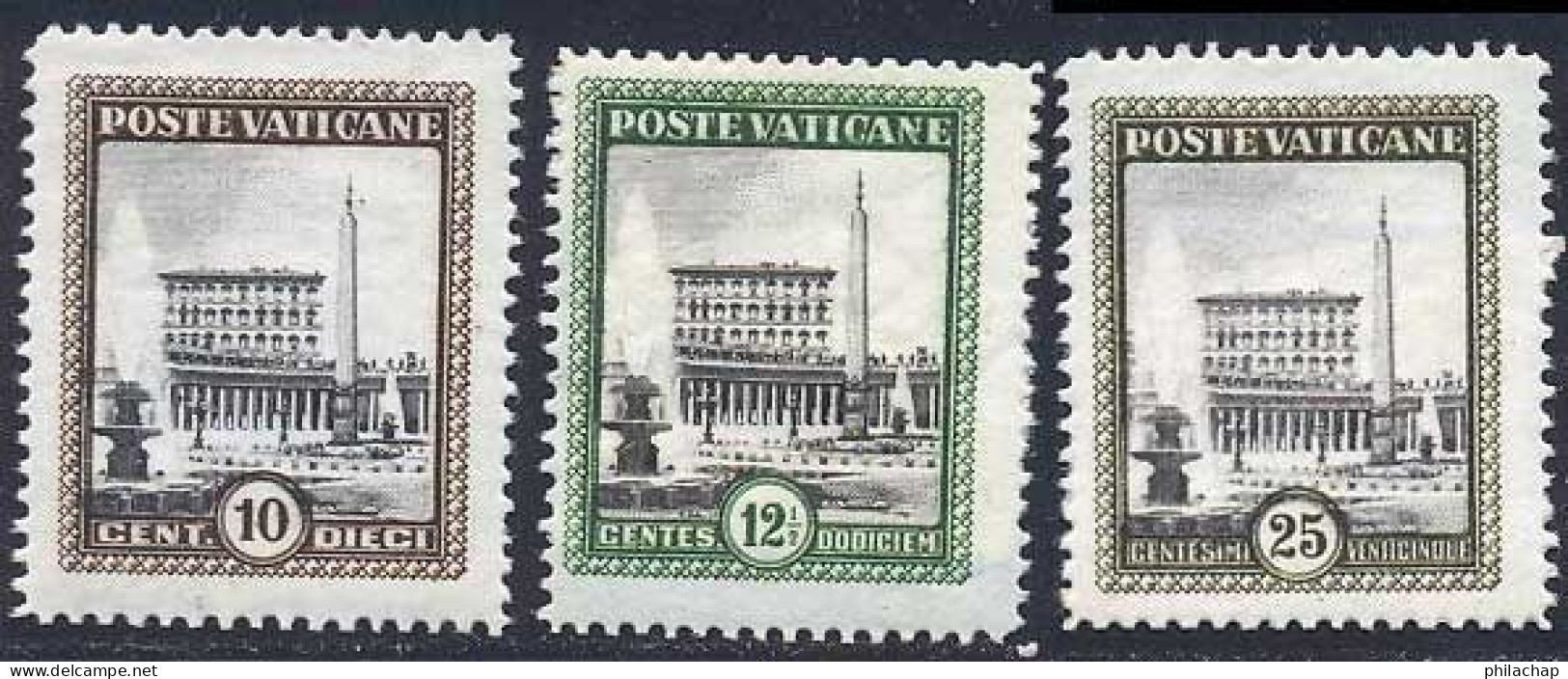 Vatican 1933 Yvert 45 - 46 - 48 ** TB - Nuevos