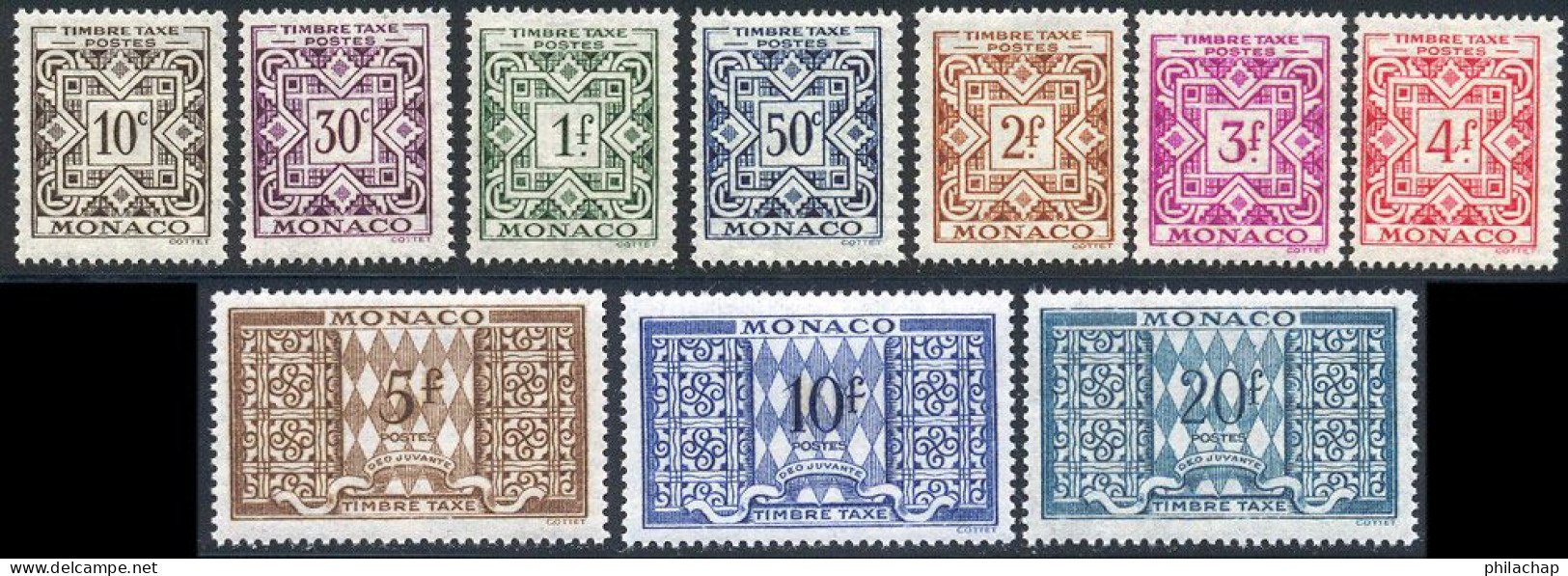 Monaco Taxe 1946 Yvert 29 / 38 ** TB - Postage Due