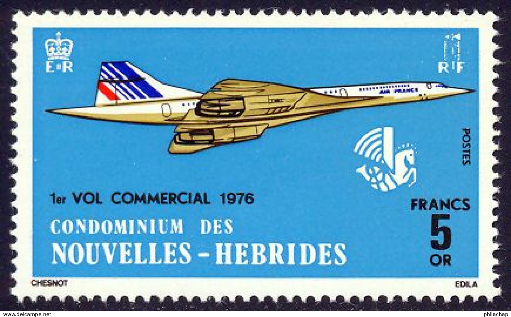 Nouvelles Hebrides 1976 Yvert 424 ** TB Bord De Feuille - Ongebruikt