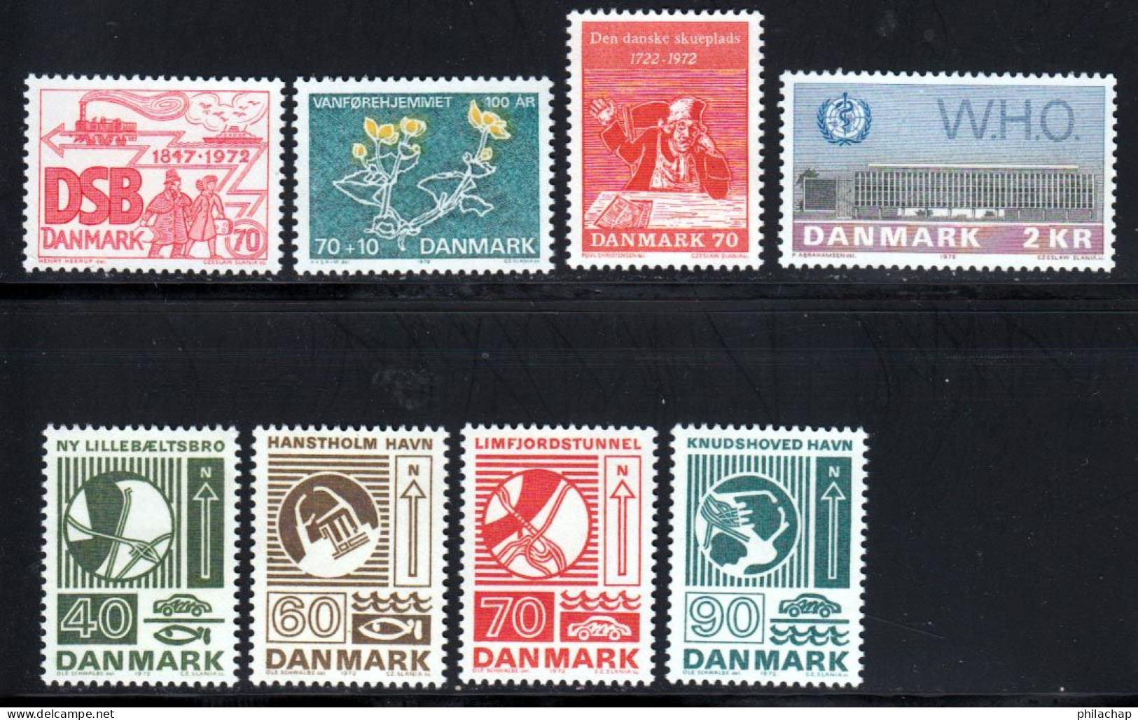 Danemark 1972 Yvert 537 / 544 ** TB - Unused Stamps