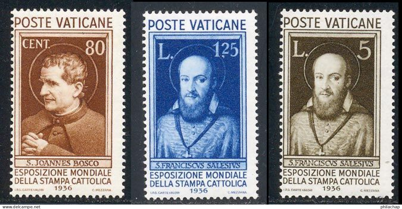 Vatican 1936 Yvert 77 / 79 ** TB Bord De Feuille - Neufs