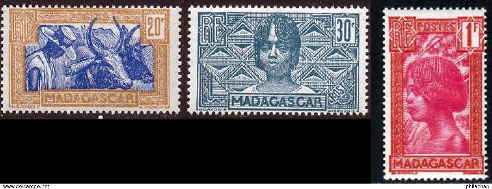 Madagascar 1930 Yvert 167 - 169 - 175A ** TB - Nuovi