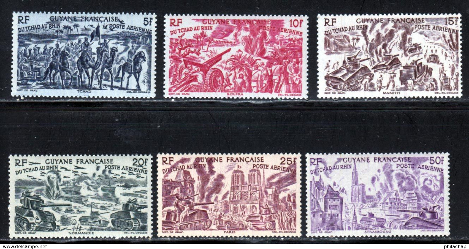 Guyane PA 1946 Yvert 29 / 34 ** TB Sauf 29 * - Unused Stamps