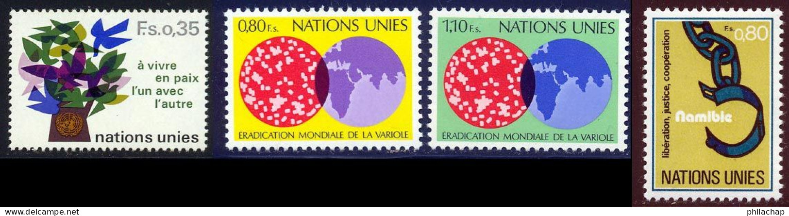 NU (Geneve) 1978 Yvert 72 / 75 ** TB - Unused Stamps