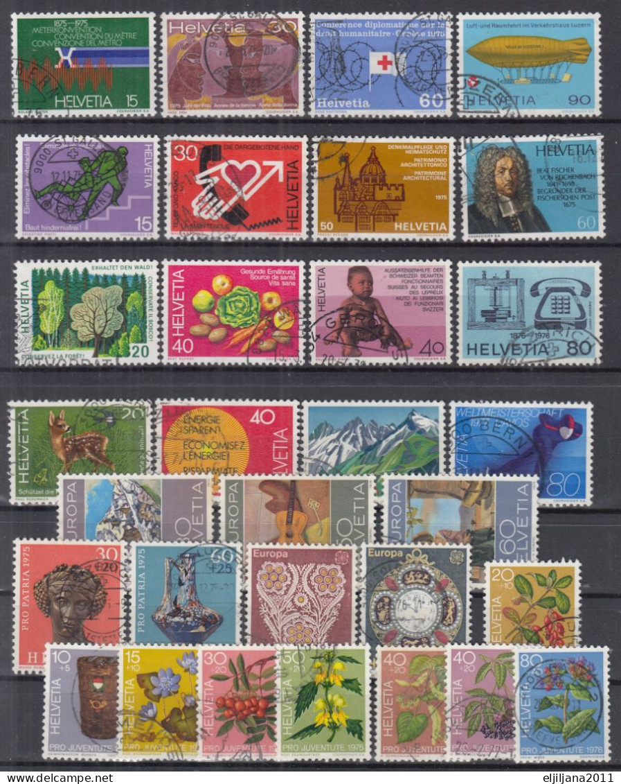 Switzerland / Helvetia / Schweiz / Suisse 1975 - 1976 ⁕ Nice Collection / Lot Of 31 Used Stamps - See All Scan - Used Stamps