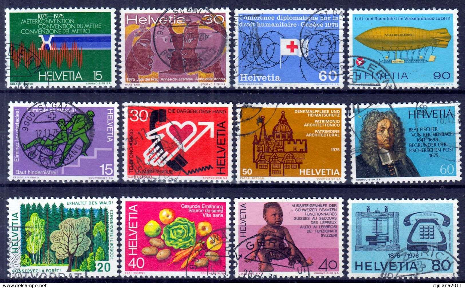 Switzerland / Helvetia / Schweiz / Suisse 1975 - 1976 ⁕ Nice Collection / Lot Of 31 Used Stamps - See All Scan - Oblitérés