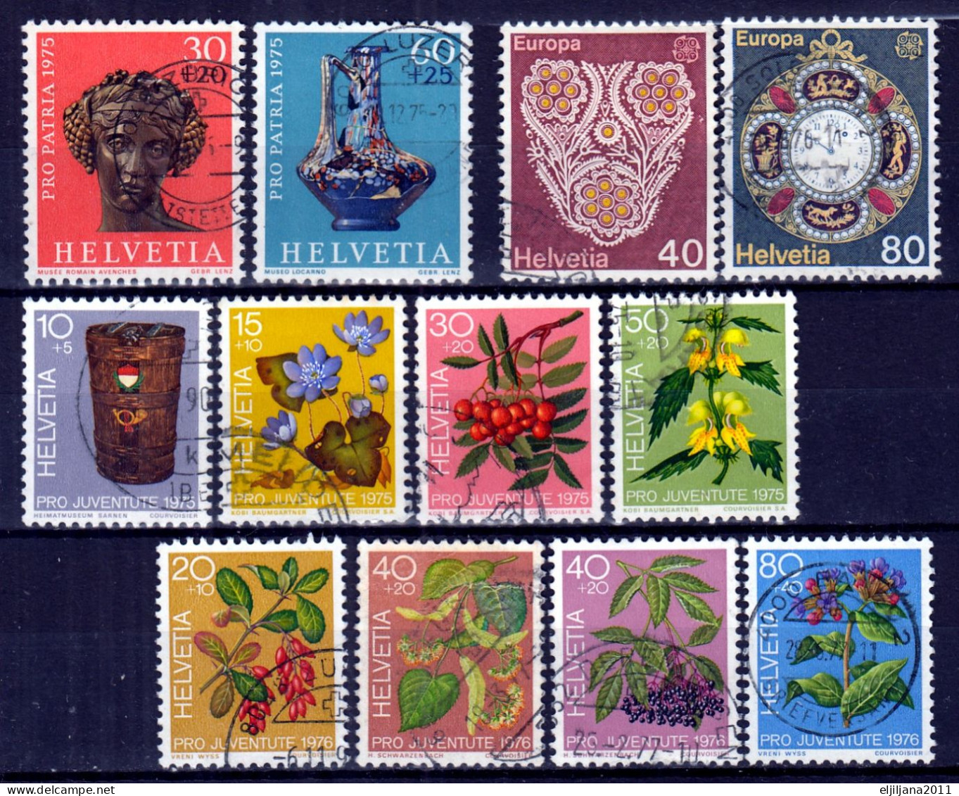 Switzerland / Helvetia / Schweiz / Suisse 1975 - 1976 ⁕ Nice Collection / Lot Of 31 Used Stamps - See All Scan - Oblitérés