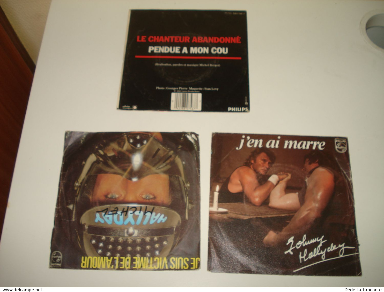 B14/  Lot De 3 Vinyles  SP - 7" -  Johnny Hallyday - Disco & Pop