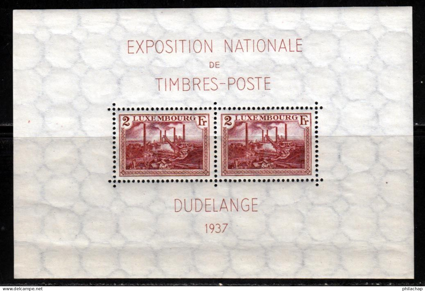 Luxembourg BF 1937 Yvert 2 ** TB - Blocs & Feuillets