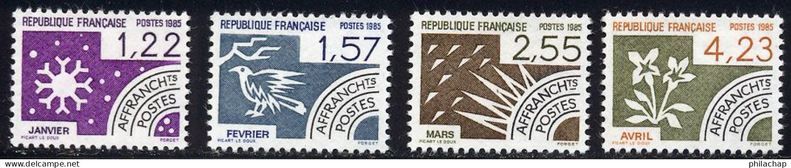 France Preo 1985 Yvert 186 / 189 ** TB Bord De Feuille - 1964-1988