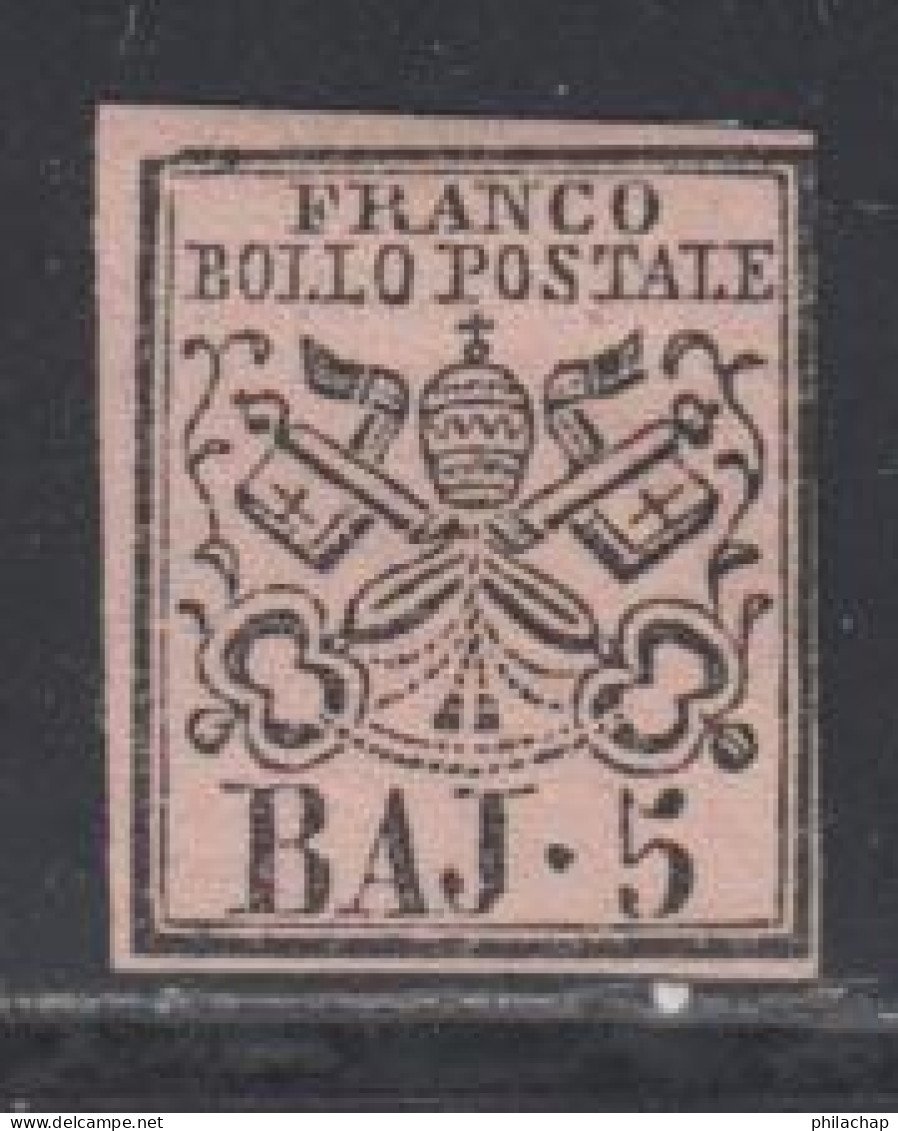 Etats Pontificaux 1852 Yvert 6 (*) B Neuf Sans Gomme - Papal States