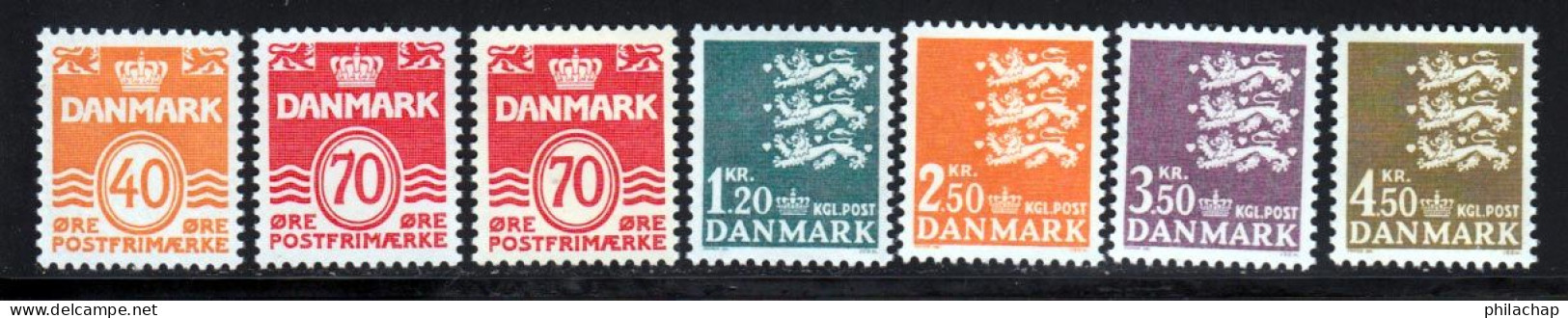 Danemark 1971 Yvert 518 / 523 - 519a ** TB Bord De Feuille - Ungebraucht