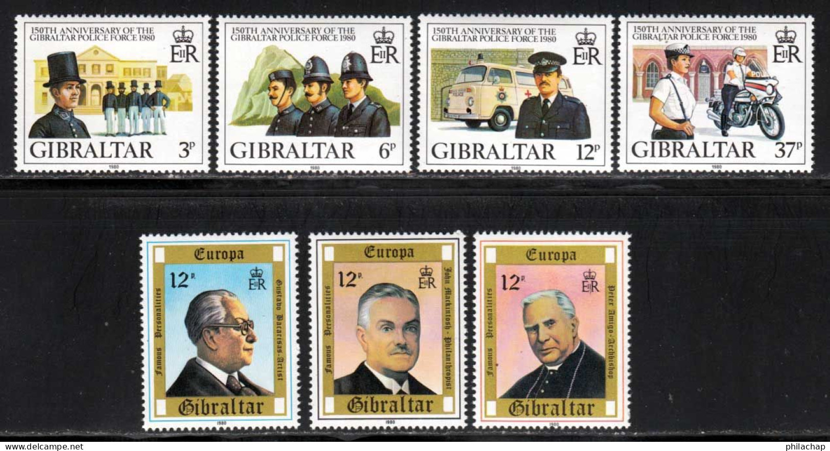 Gibraltar 1980 Yvert 403 / 409 ** TB - Gibraltar