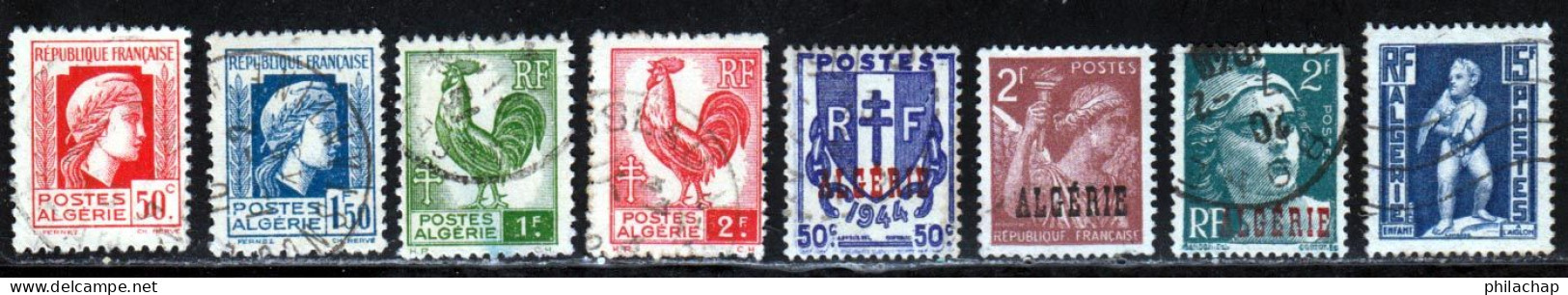 Algerie 1944 Yvert 211-214-219-220-226-234-237-290 (o) B Oblitere(s) - Used Stamps