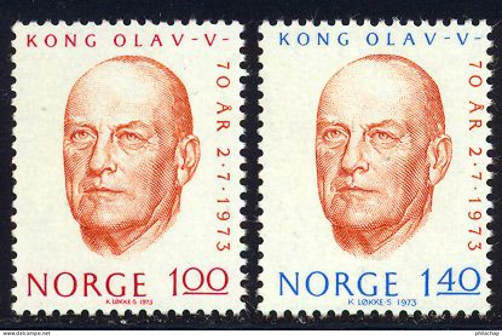 Norvege 1973 Yvert 620 / 621 ** TB Bord De Feuille - Unused Stamps
