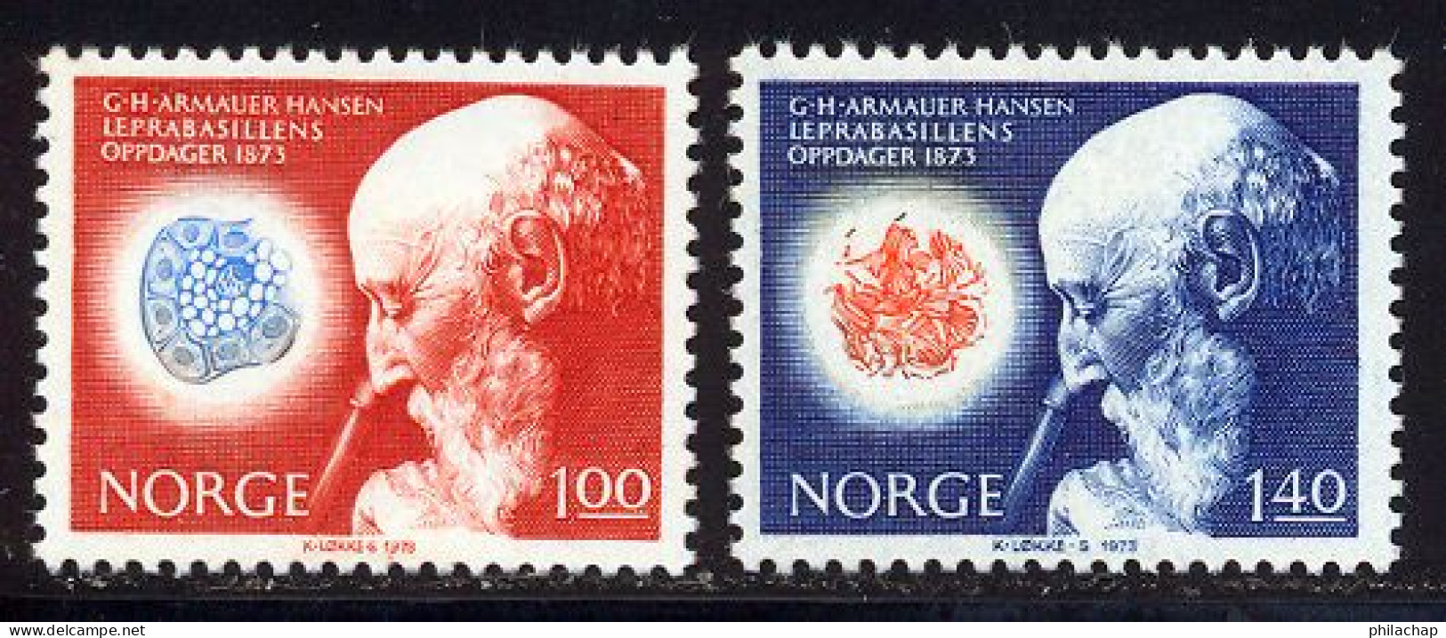 Norvege 1973 Yvert 614 / 615 ** TB Coin De Feuille - Ungebraucht