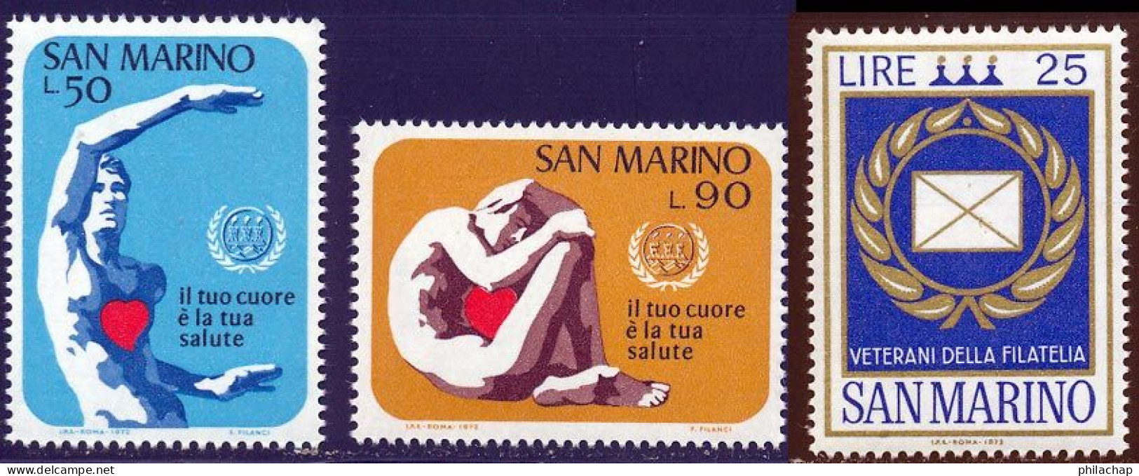 Saint-Marin 1972 Yvert 820 / 822 ** TB - Unused Stamps