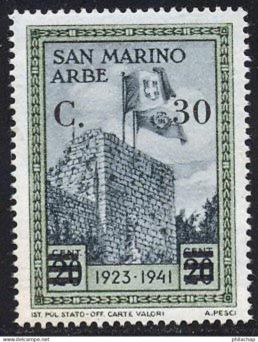 Saint-Marin 1943 Yvert 222 ** TB - Neufs