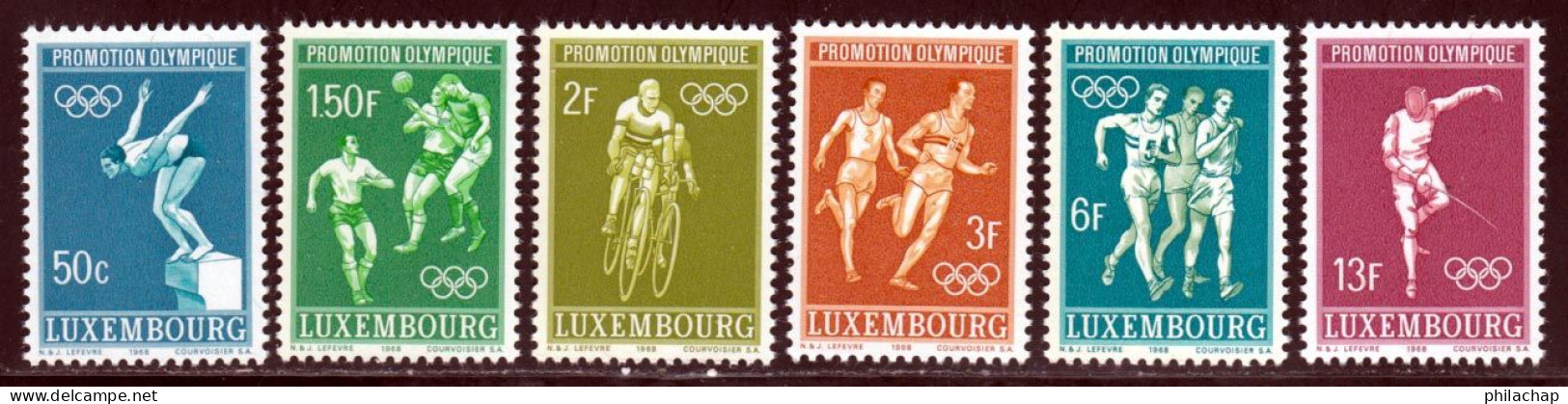Luxembourg 1968 Yvert 716 / 721 ** TB Bord De Feuille - Unused Stamps