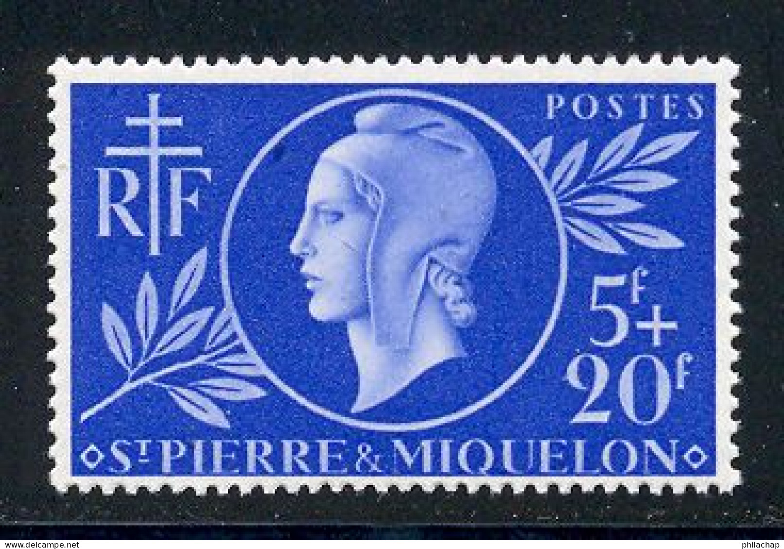 St Pierre Et Miquelon 1944 Yvert 314 ** TB Bord De Feuille - Unused Stamps