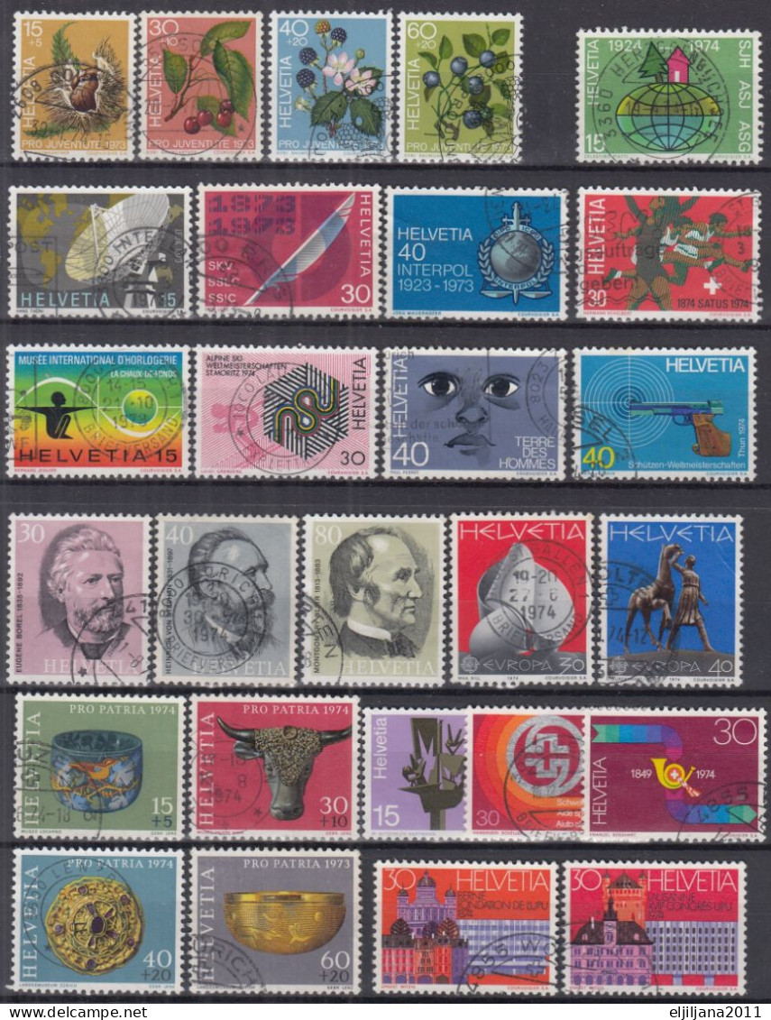 Switzerland / Helvetia / Schweiz / Suisse 1973 - 1974 ⁕ Nice Collection / Lot Of 27 Used Stamps - See All Scan - Oblitérés