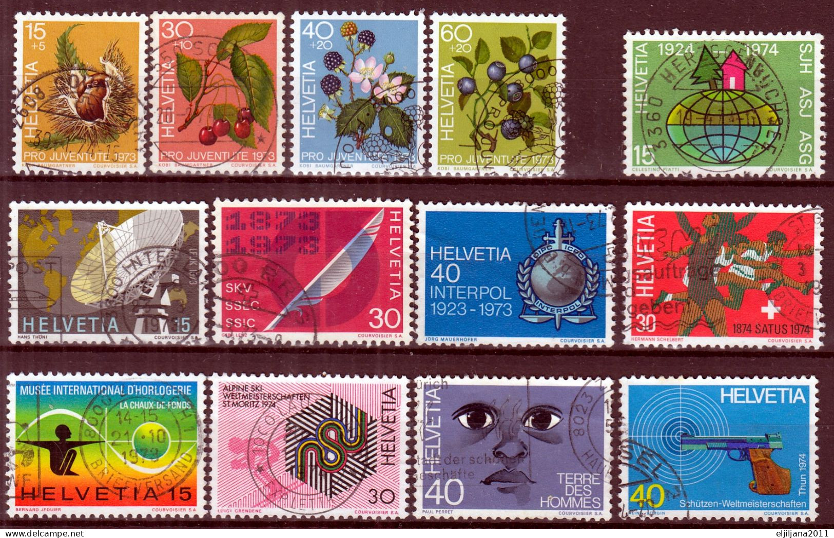 Switzerland / Helvetia / Schweiz / Suisse 1973 - 1974 ⁕ Nice Collection / Lot Of 27 Used Stamps - See All Scan - Oblitérés