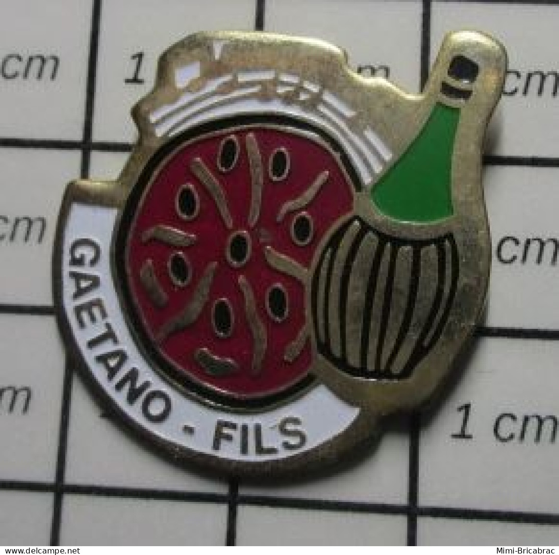 1018B Pin's Pins / Beau Et Rare : ALIMENTATION / PIZZA BOUTEILLE DE VIN CHIANTI GAETANO FILS - Food