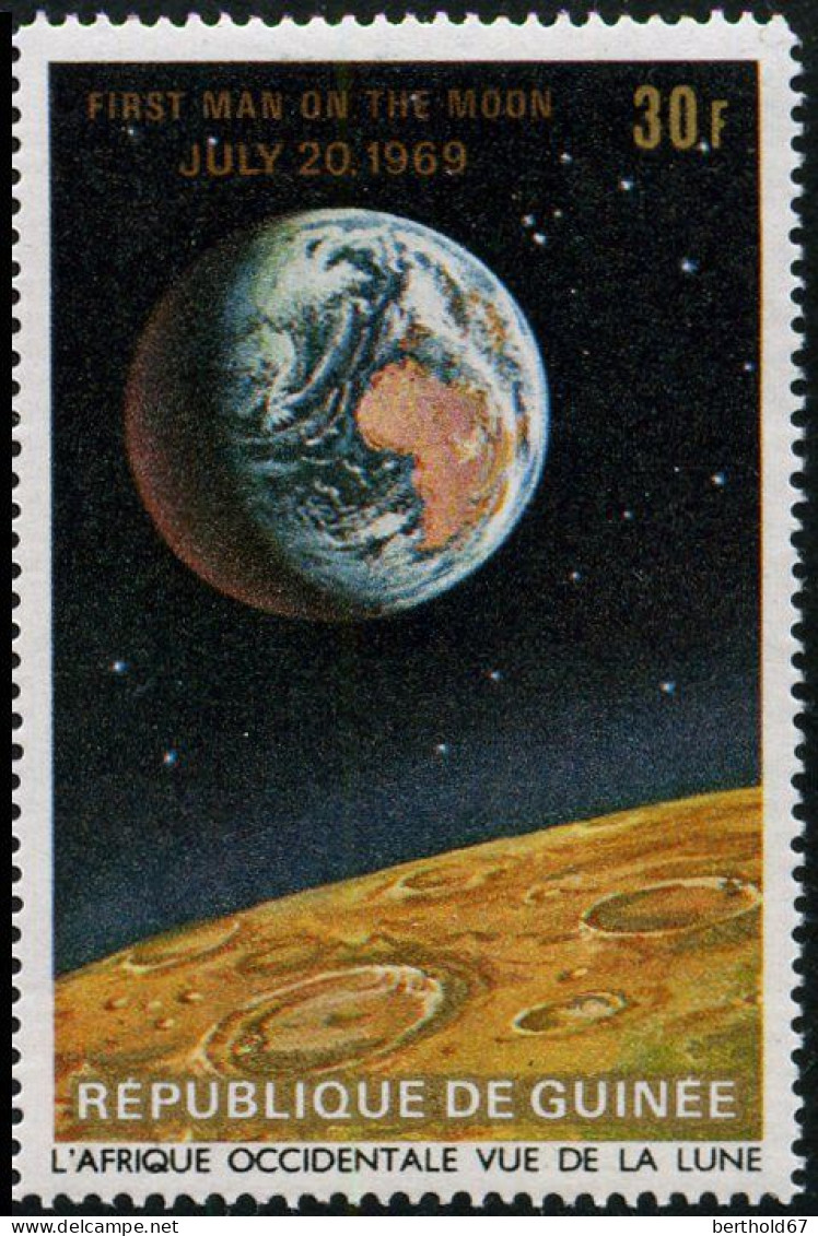 Guinée (Rep) Poste Obl Yv: 392/405 L'homme Sur La Lune (TB Cachet Rond) - Guinea (1958-...)