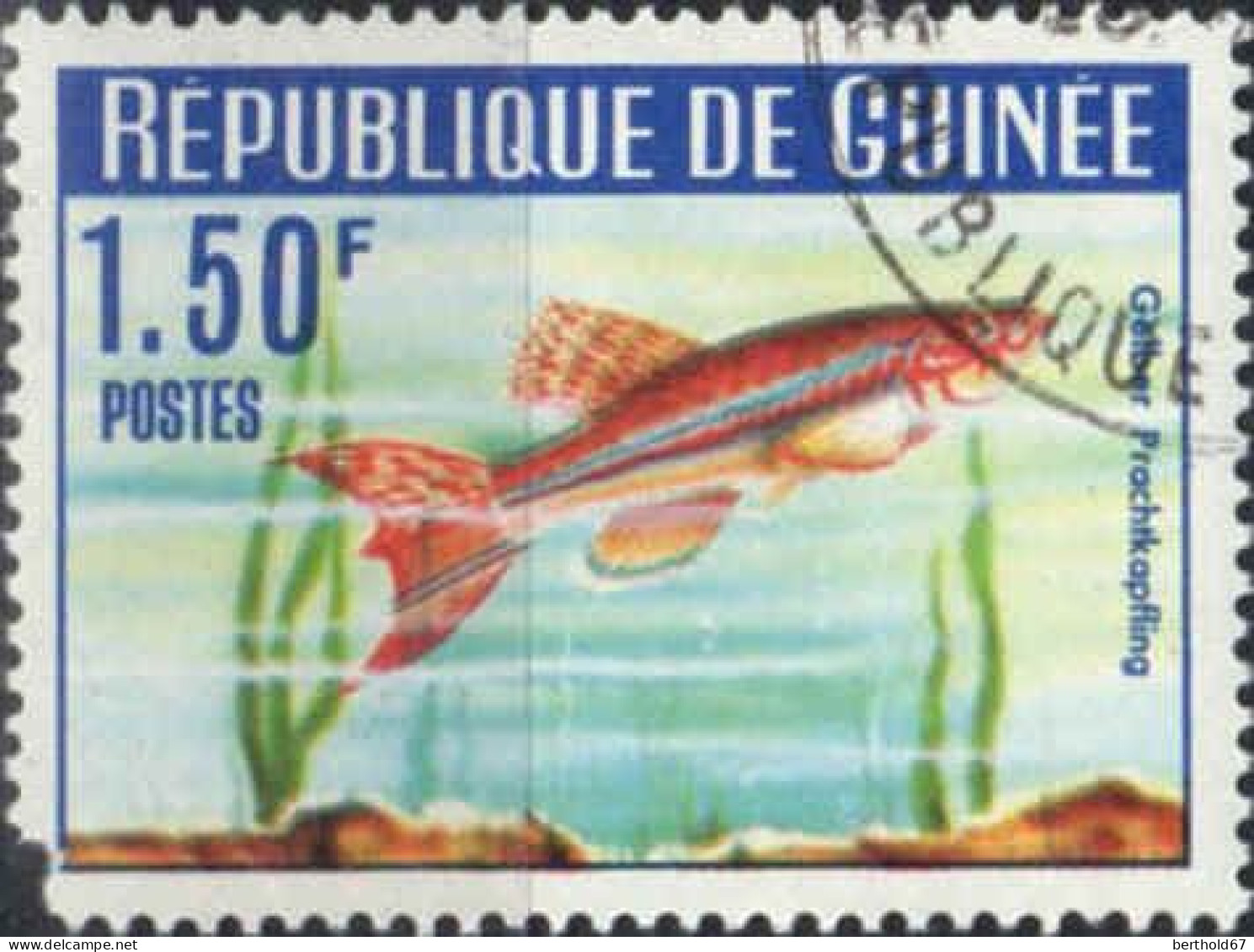 Guinée (Rep) Poste Obl Yv: 177/186 Poissons (Beau Cachet Rond) - Guinée (1958-...)