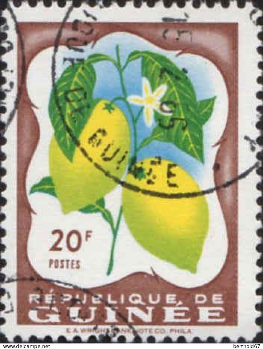 Guinée (Rep) Poste Obl Yv:  16/20 Fruits (Beau Cachet Rond) - Guinea (1958-...)