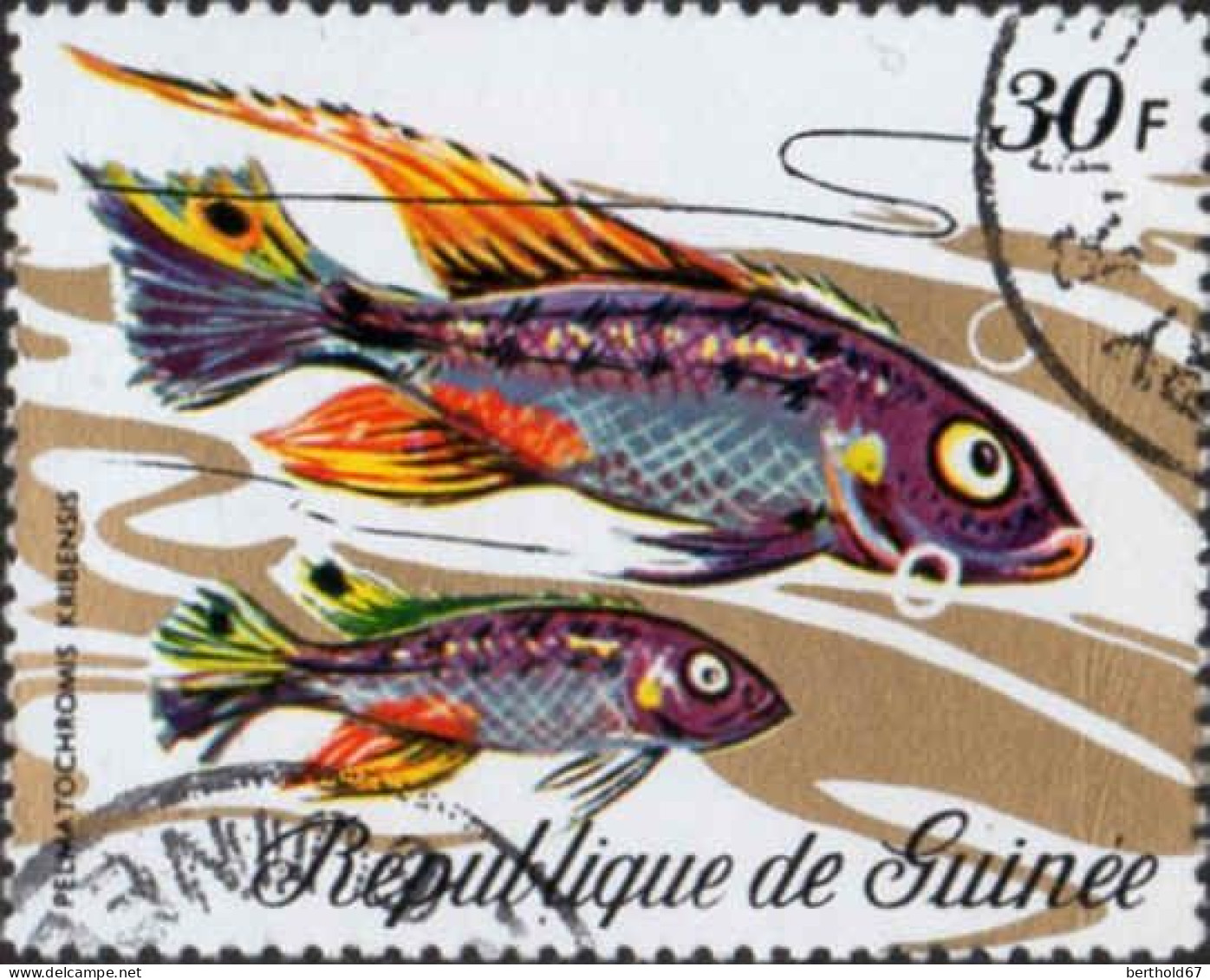 Guinée (Rep) Poste Obl Yv: 428/439 Poissons (Beau cachet rond)