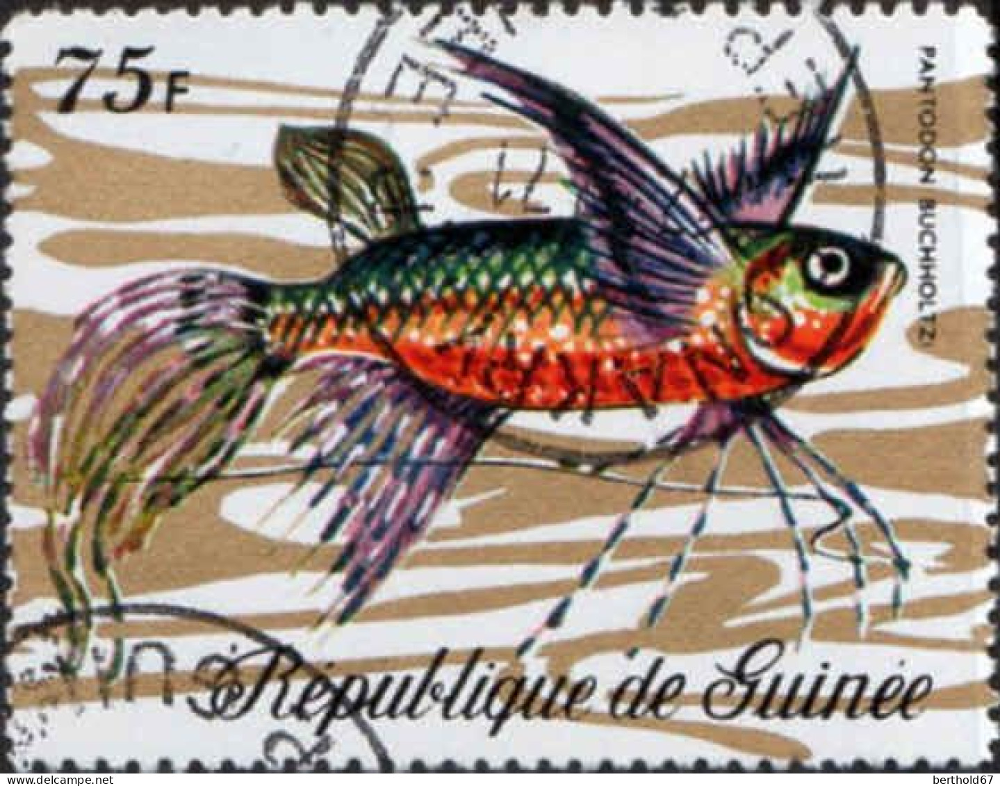 Guinée (Rep) Poste Obl Yv: 428/439 Poissons (Beau cachet rond)