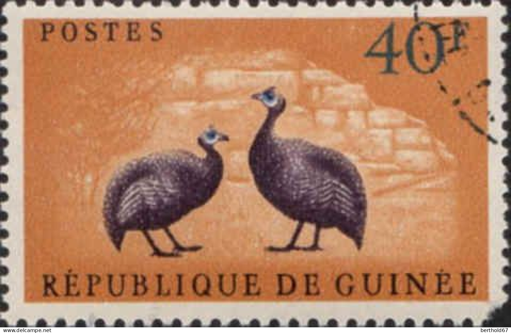 Guinée (Rep) Poste Obl Yv:  63/68 Pintades (TB Cachet Rond) - Guinée (1958-...)