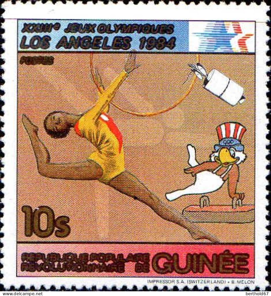 Guinée (Rep) Poste N** Yv: 703/706 Jeux Olympiques Los Angeles - Guinea (1958-...)
