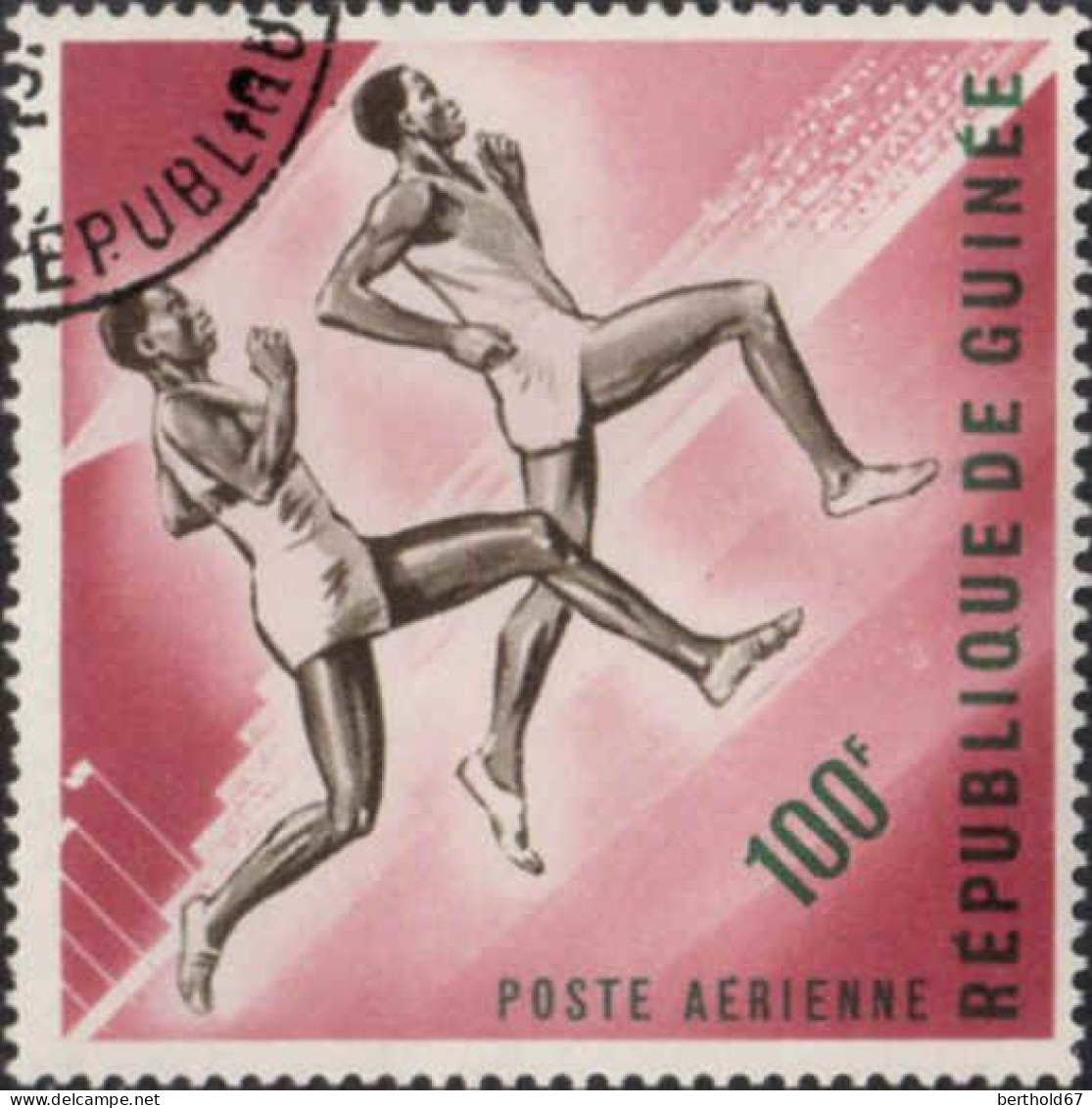 Guinée (Rep) Avion Obl Yv: 29/31 Sports (Beau Cachet Rond) - Guinea (1958-...)