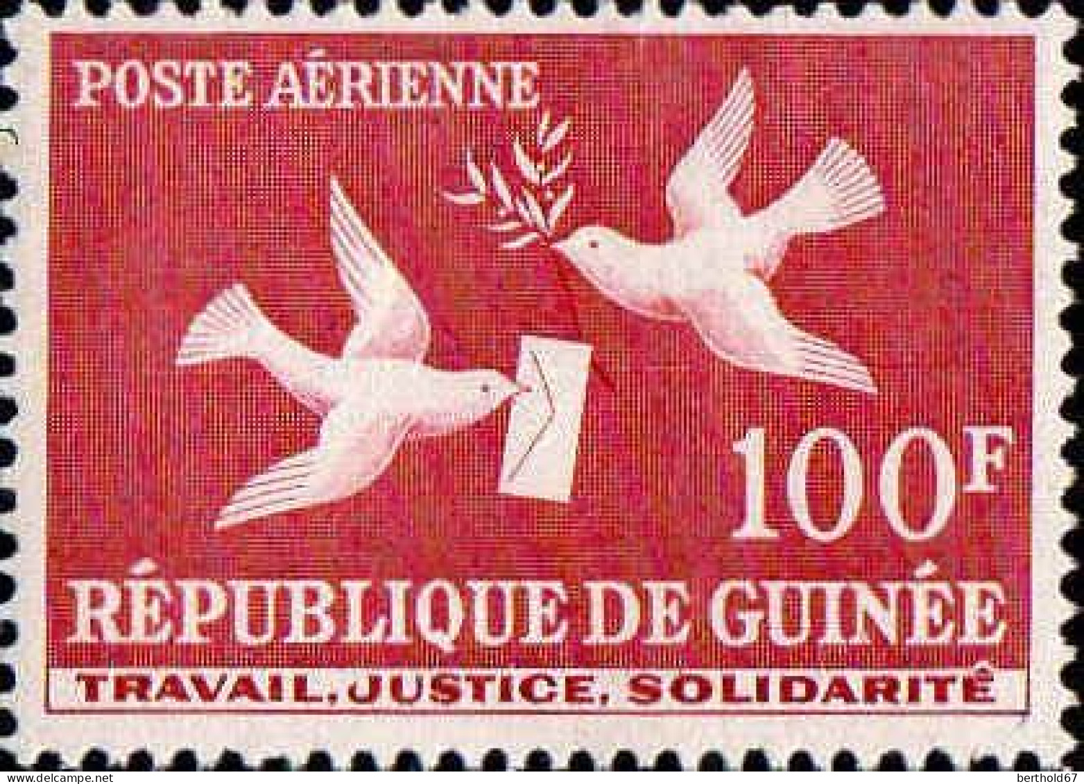 Guinée (Rep) Avion N** Yv:  4/8 Travail Justice Solidarité - Guinée (1958-...)