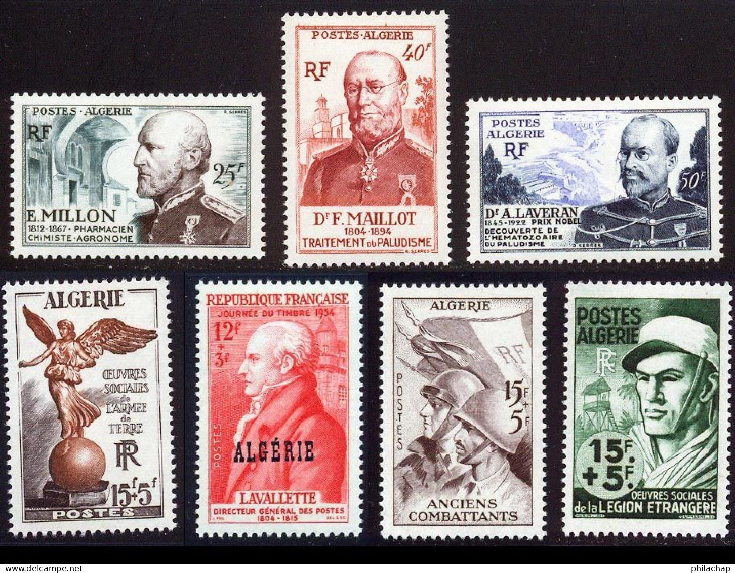 Algerie 1954 Yvert 304 / 310 ** TB Coin De Feuille - Unused Stamps